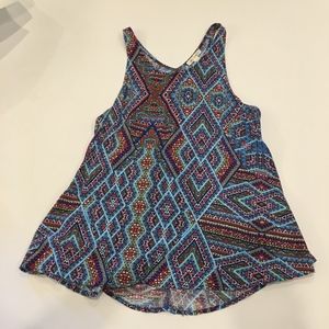 Francesca's Multicolor Geometric Tank Top (Size L)